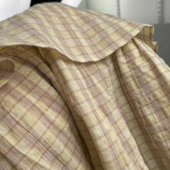 Urban Social Skirt XL Butter Yellow Plaid Tiered Mini Lightweight Preppy Summer - Picture 10 of 12